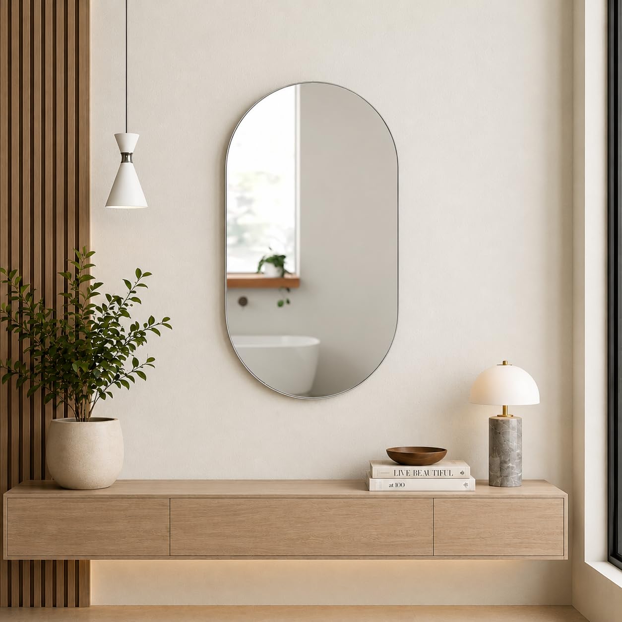 NEVEX LED Wall Mirror - Frameless Vanity Mirror with Light -6