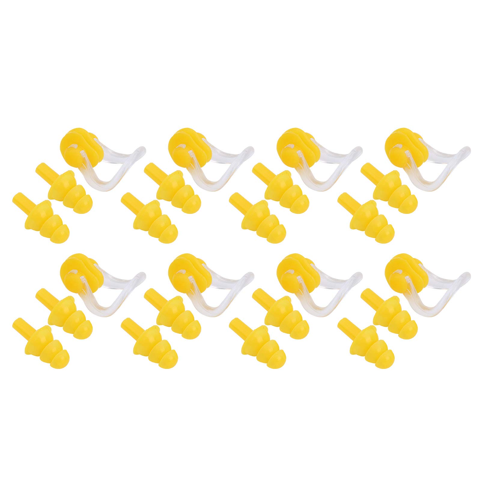 Swimming Earplugs, 8 Sets Soft Silicone Nose Clips Earplugs Ear Nose Protectors Diving Protective Supplies with Storage Box for Adults Kids