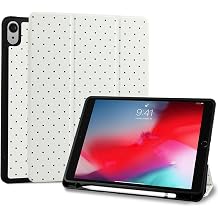 Trifold Stand Case for iPad Air 11 Inch M4/M3/M2 8th 2026/7th 2025/6th 2024, iPad Air 10.9 Inch 5th/4th Generation 2022/2020, Trendy Cute Polkad Dot Print Aesthetic Pattern Design-White