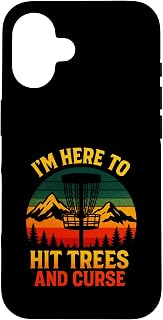 I'm HERE to HIT Trees and Curse - Disc Golf Retro Case for iPhone 16