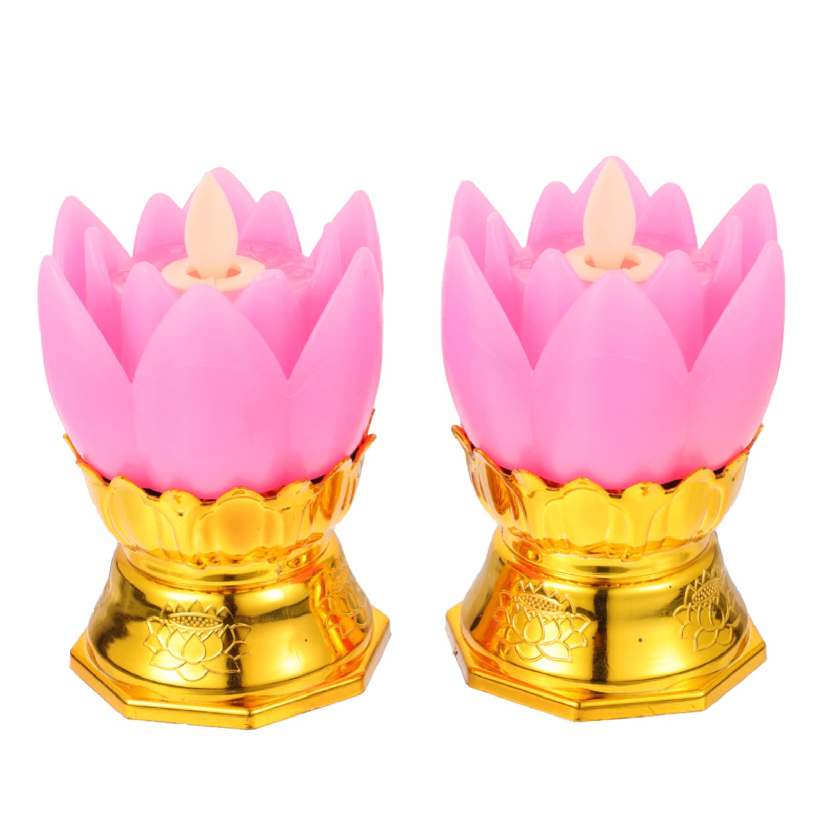 GLEAVI 2Pcs LED Lotus Lamp Creative Decorative Light Home Decoration with Unique Lotus Flower Design for Altar and Spiritual Spaces