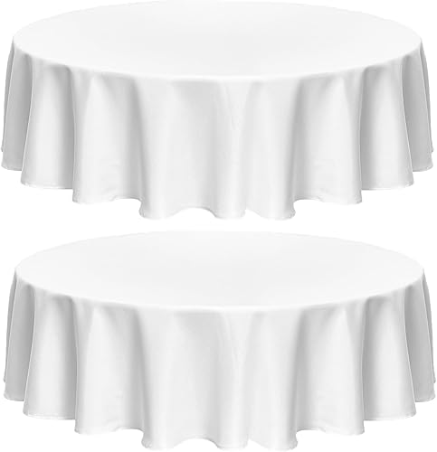 Fitable Manteles redondos de lino sintético de 60 pulgadas, paquete de 2 manteles texturizados de arpillera sintética para cocina, comedor, fiesta,