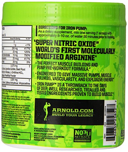 Buy Arnold Muscle Pharm Arnold Schwarzenegger Series Iron Pump Pre Workout Formula Fruit Punch 30 Servings Online At Low Prices In India Amazon In