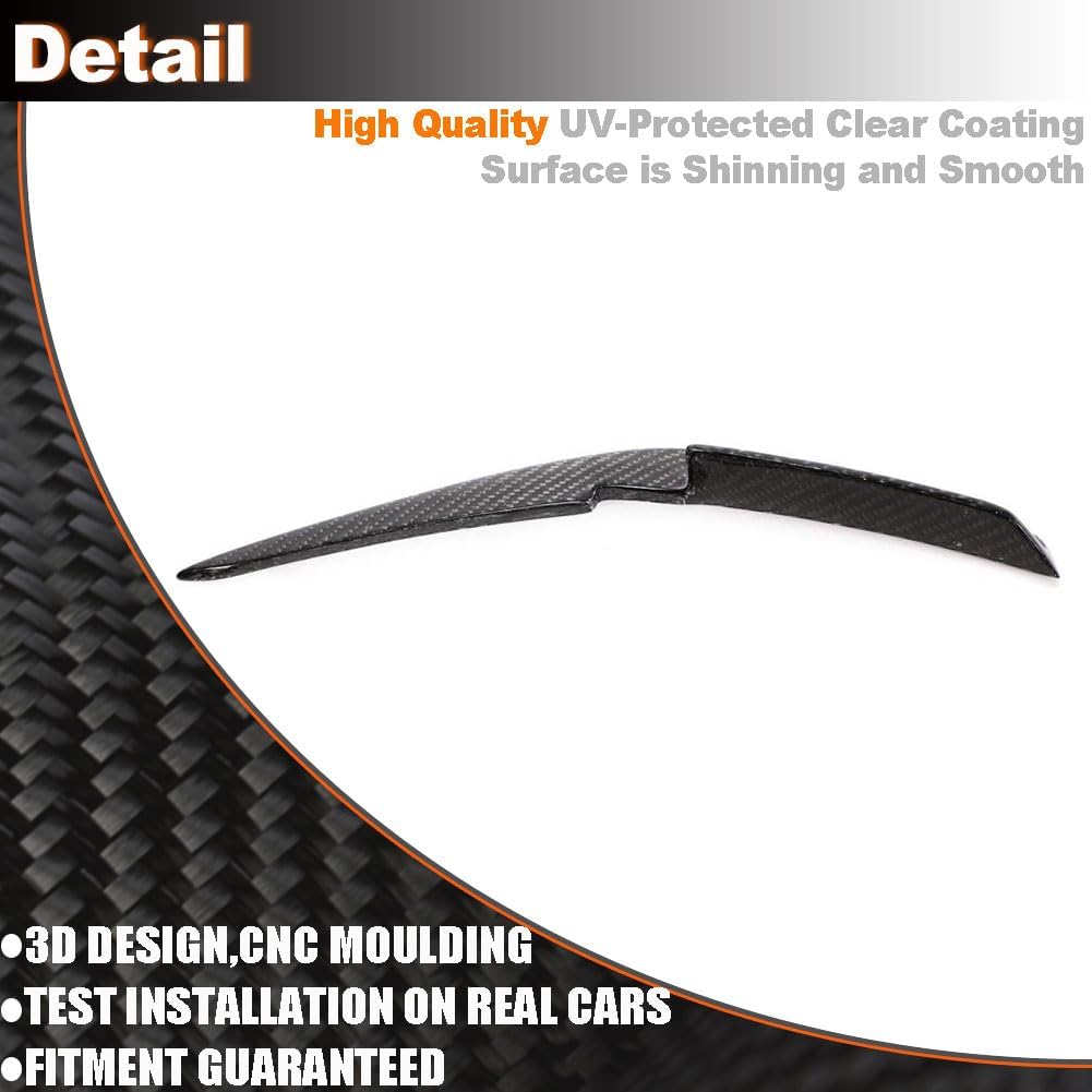 MCARCAR KIT Carbon Fiber Front Bumper Vent fits for Audi A4 B9 Quattro S-LINE S4 Sedan 4-Door 2020-2021 Fog Lamp Grill Air Fender Scoop Spoiler Canard Winglets Splitter Cover