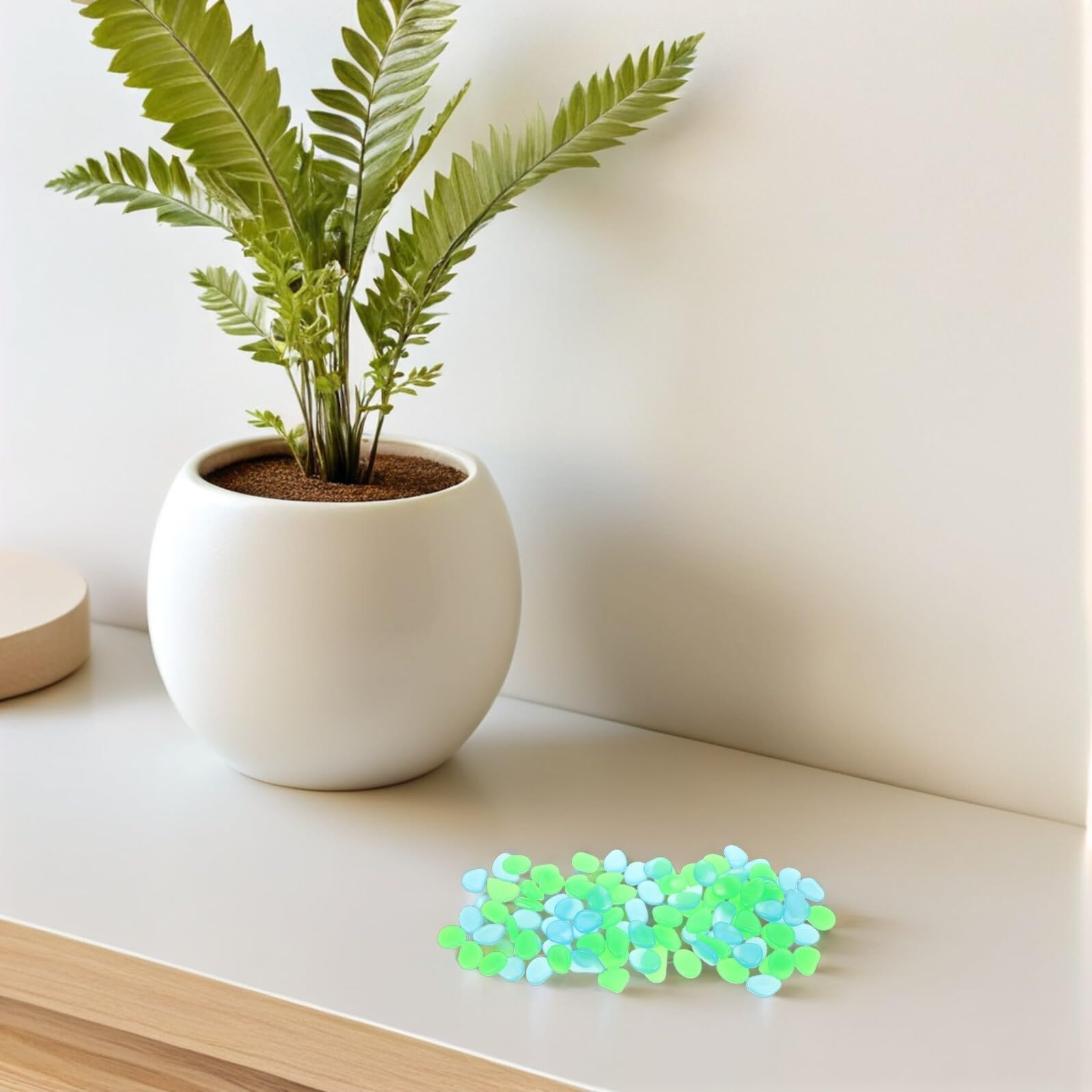 BESPORTBLE Piedras Luminosas Decorativas para Acuarios y Jardines Guijarros de Resina 20-30 MM 500 Unidades Azul y Verde Rocas Fluorescentes para Paisajismo y Decoración de Piscinas
