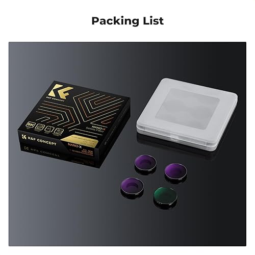 Miniatura 7 de K&F Concept ND PL - Kit de filtro compatible con DJI Osmo Action 5 ProOsmo Actioin 4, paquete de 4 CPL ND8 ND16 ND32 con filtro de densidad neutra