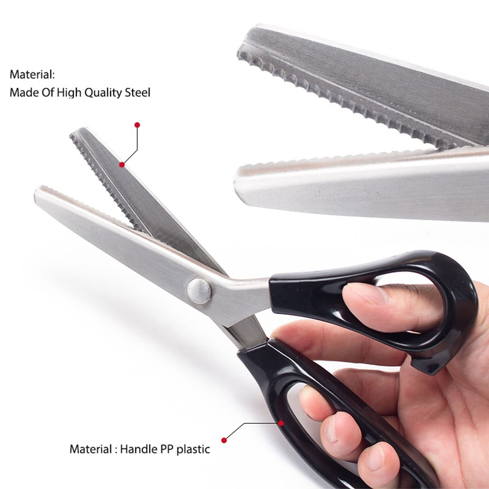 Tijeras de Acero para el hogar, Mango cómodo, artesanías Profesionales, Corte en Zig Zag, Tijeras para Coser Tela