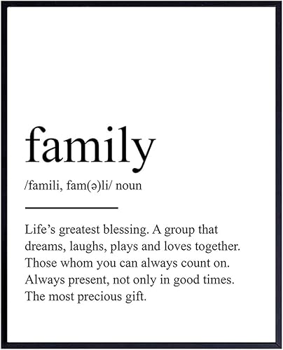 Impresión artística de tipografía inspiradora, póster de definición familiar, decoración elegante del hogar para cocina, sala de estar, estudio,