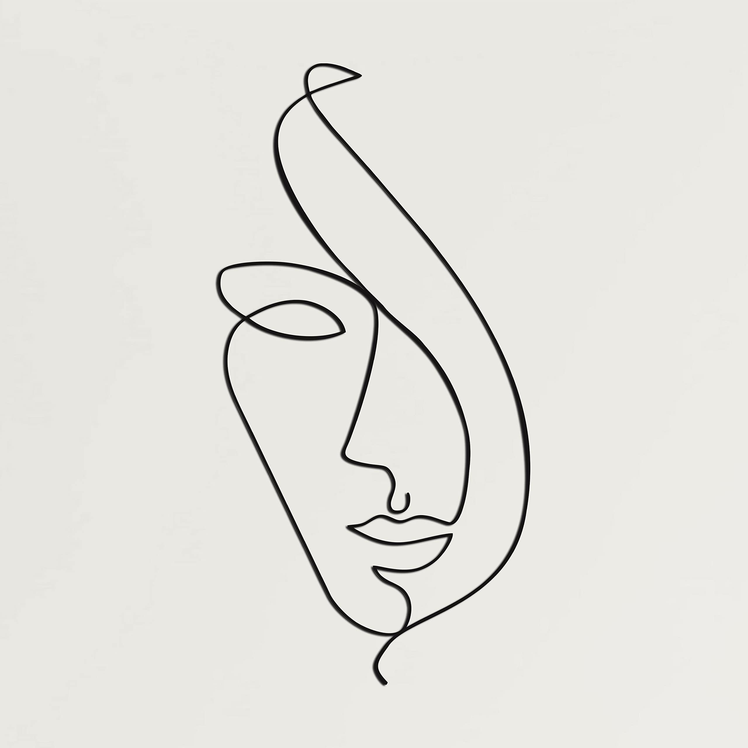 DEKADRON Metal Wall Decor,Abstract Line,Home Decoration,Wall Sign, Metal Wall Art, Interior Decoration, Indoor Outdoor Hangings (*15" W x 30" H / 38x75cm)