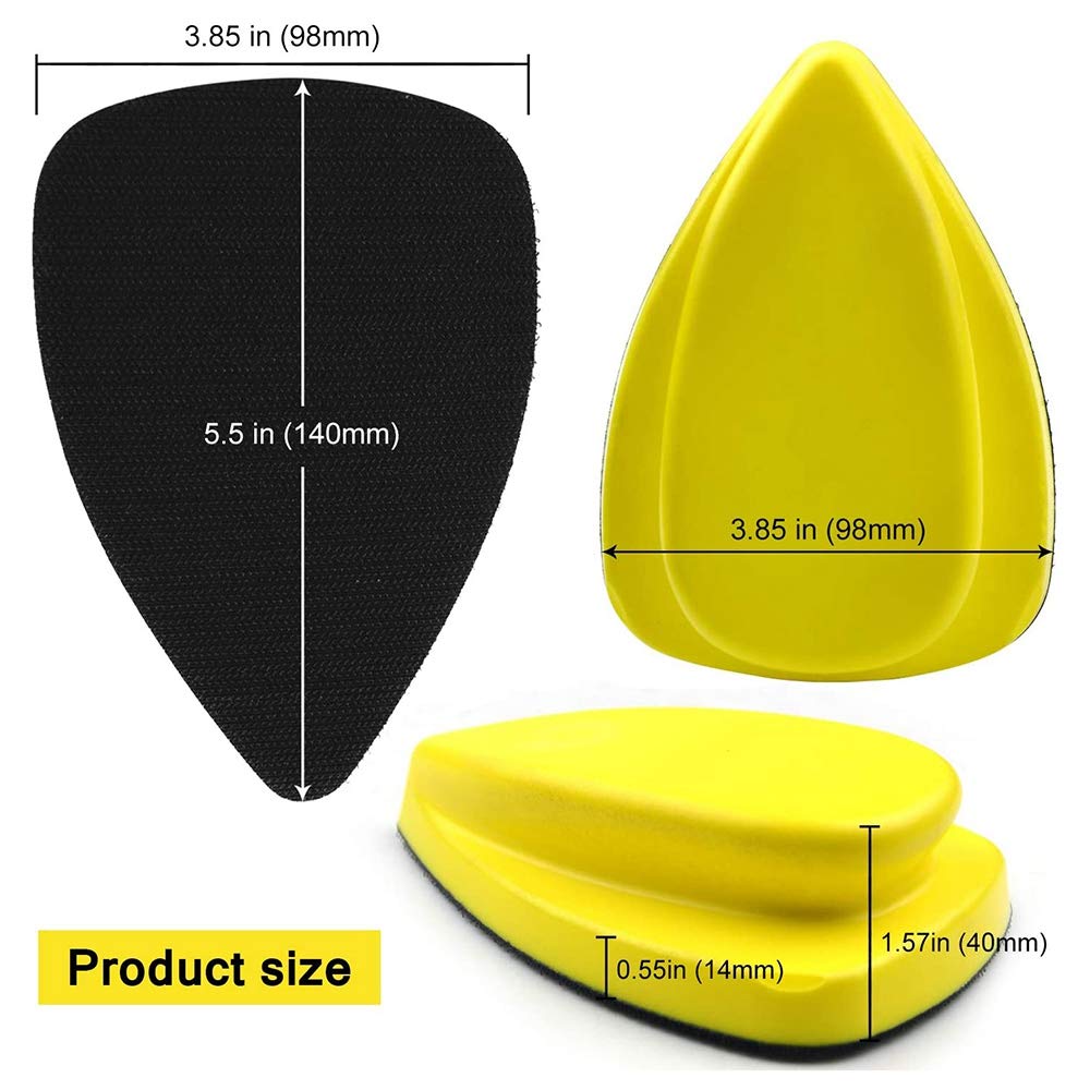 Lot De 2 Blocs De Ponçage Manuels 5" - Forme Souris Ergonomique, Velcro, Pour Bois, Métal, Carrosserie