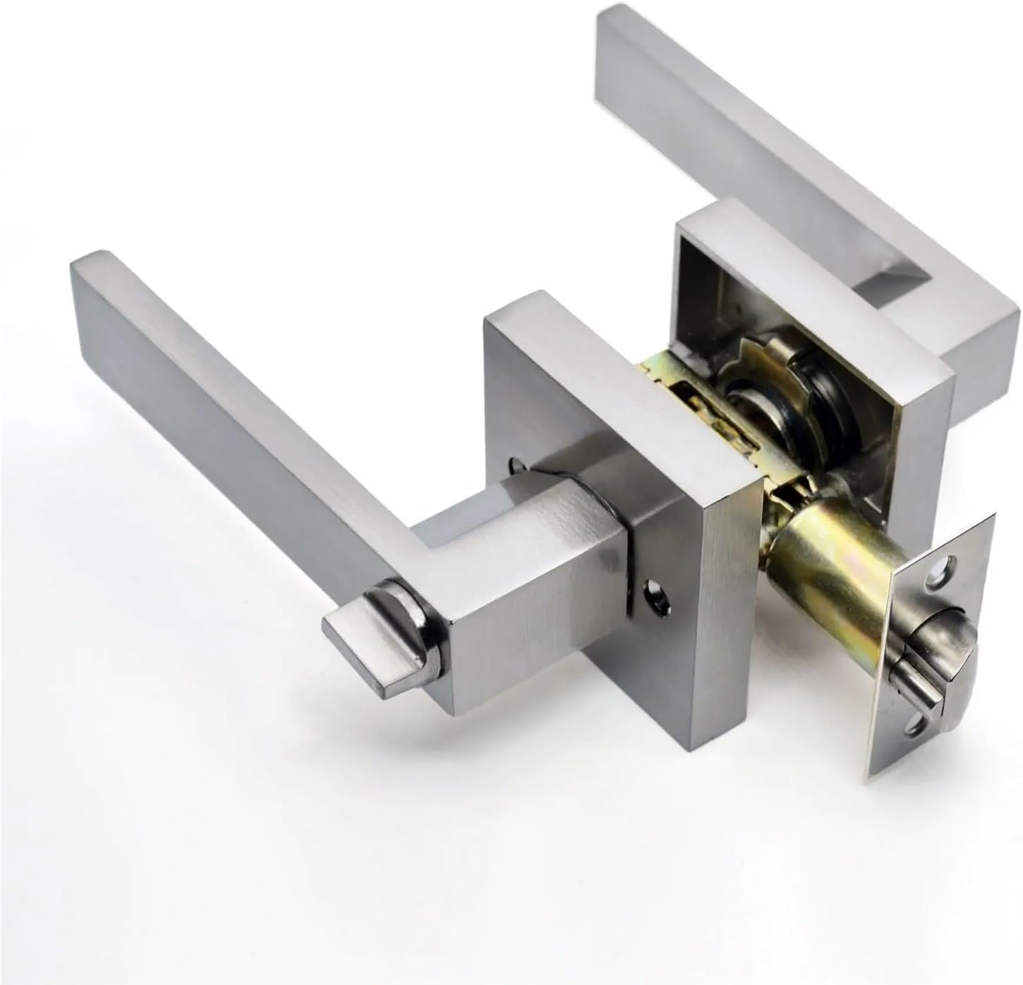 Square Door Handle Lock Interior Bedroom Room Bathroom Hardware Accessories 1Pcs(1)
