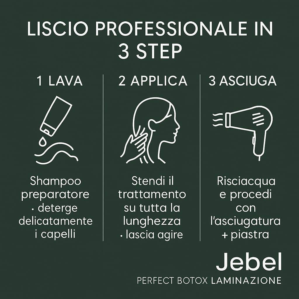 JEBEL Perfect Botox Laminazione - Kit Trattamento Anticrespo - 4 settimane - per capelli rovinati