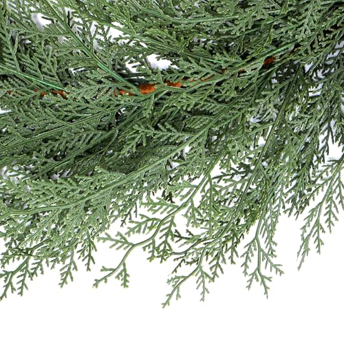 Artificial Cedar Christmas Garland Real Touch Realistic Soft and Thickness Garland Faux Full Greenery Holiday Garland for Mantel Fireplace Front Door Indoor Outdoor Xmas Decor (9FT-Deluxe Cedar) by ENVEN - Image 7