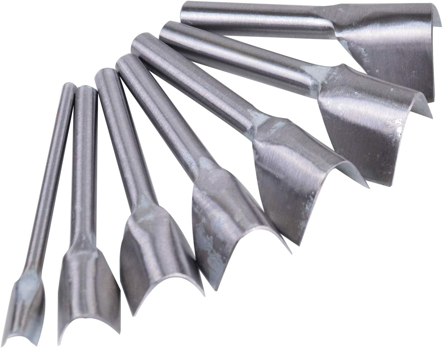 7pcs Leather Craft Cutting Tools V-Shape Punch Cutter Tools for Belt Wallet Bag with 7 Sizes (10mm/15mm/20mm/25mm/30mm/35mm/40mm)