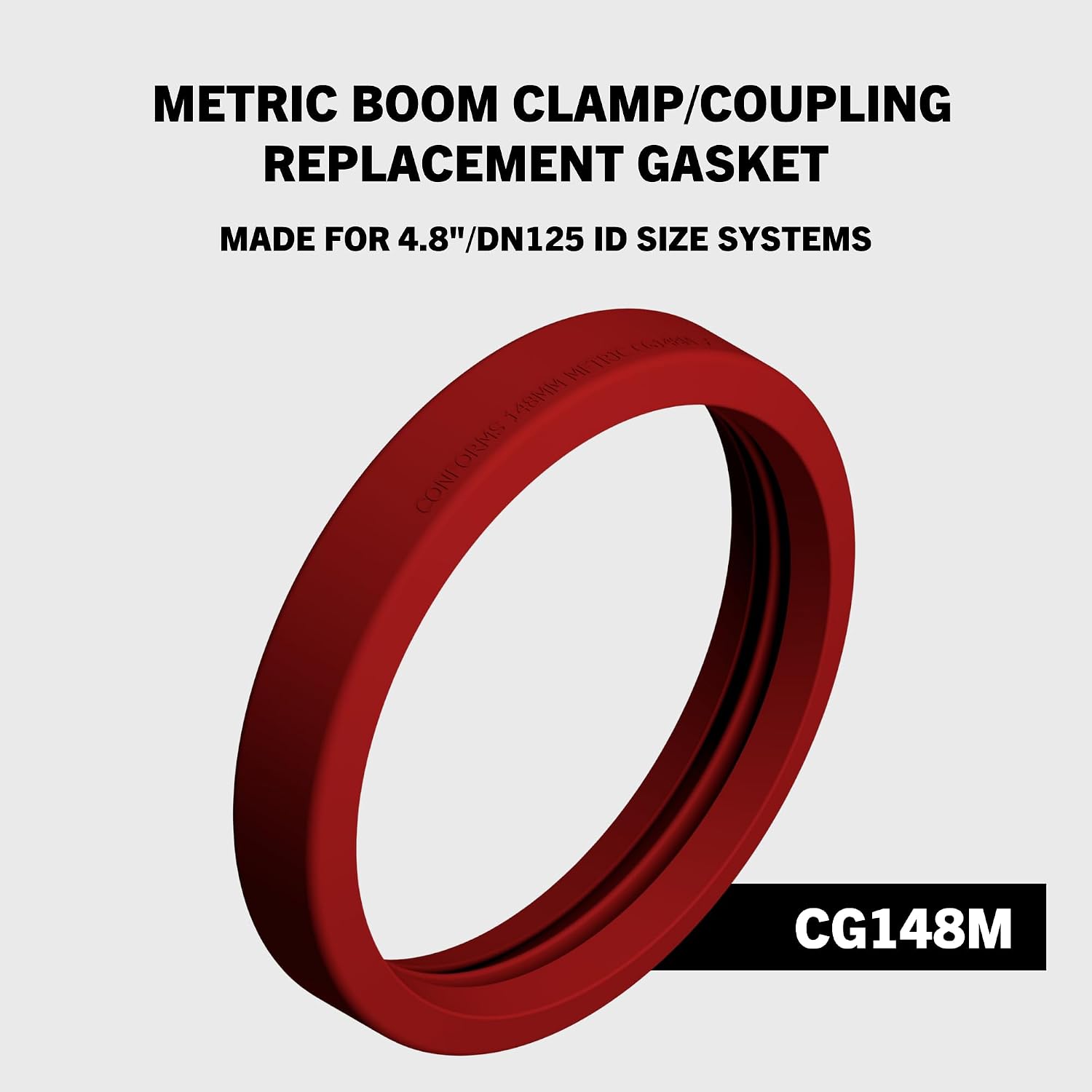 CG148M Red Concrete Boom Pump Truck 148mm Metric (DN125, 4.8" ID) Replacement Gasket (10-Pack)