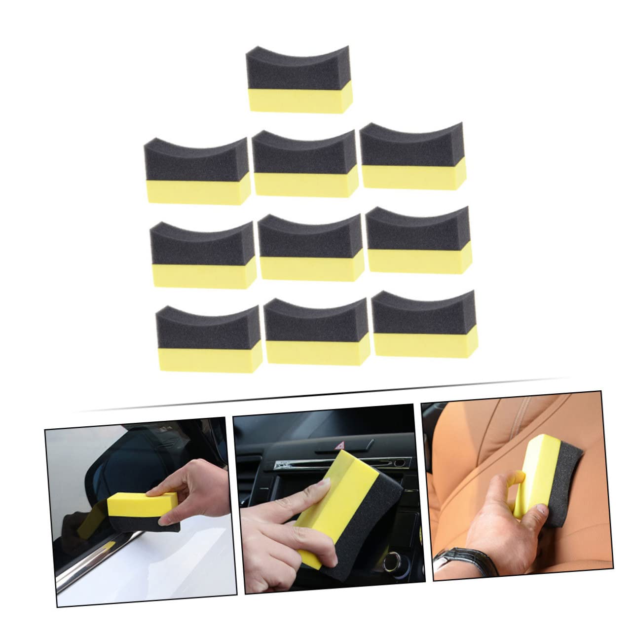 4 Sätze Autowaschschwamm Tücher Bausatz Für Autowachs -Pads Waschanlage Unterlage Schaum Auto Schwamm Auto Reinigungsschwamm Produkte Verbund Pe 10 Stück * 4
