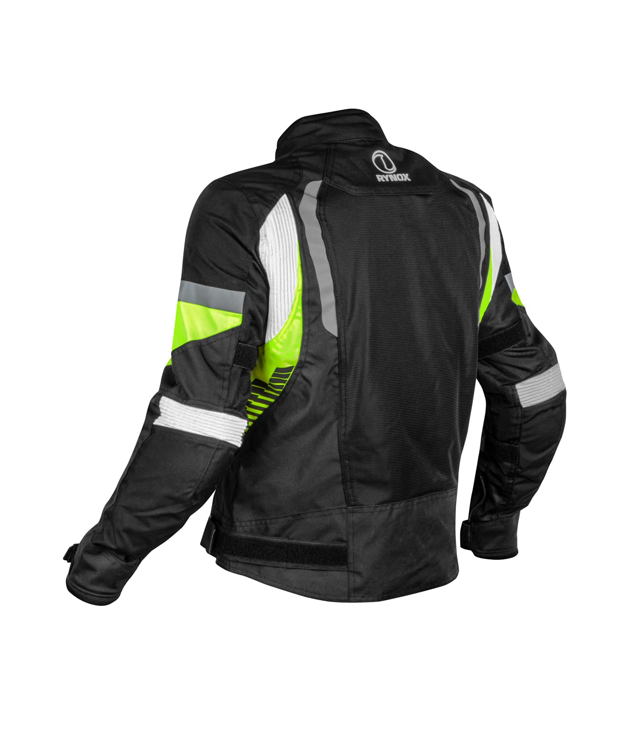 Rynox Tornado Pro 4 Jacket - CE Certified Class A | Motorcycle Riding Jacket with Impact Protection and Abrasion Resistance - Black Hi-Viz Green, 2XL - Image 2 thumbnail