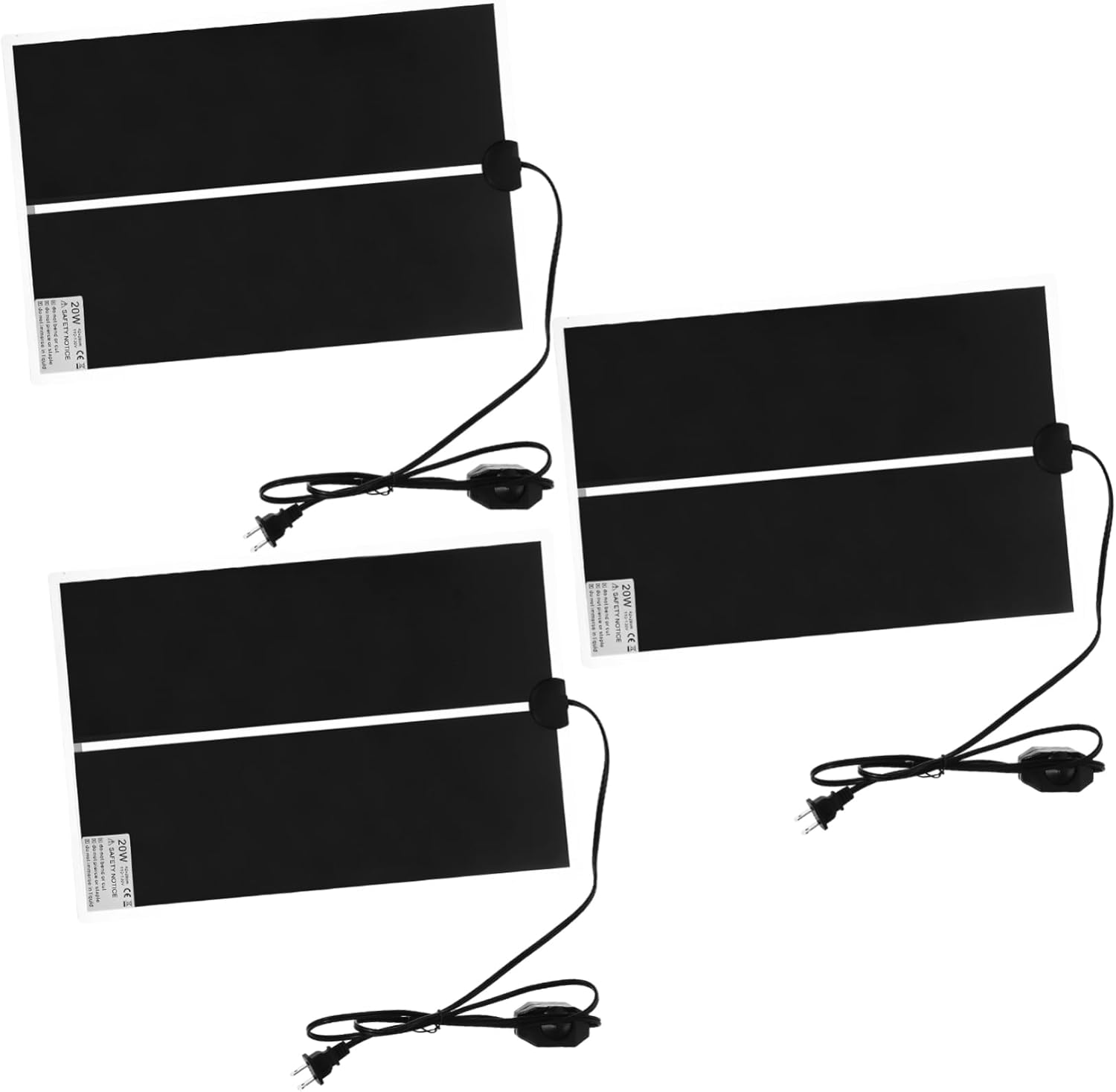 POPETPOP 3pcs Reptile Heat Mat Temperature Controller for Snake Lizard and Frog Tanks Portable Heating Pad for Terrarium Use
