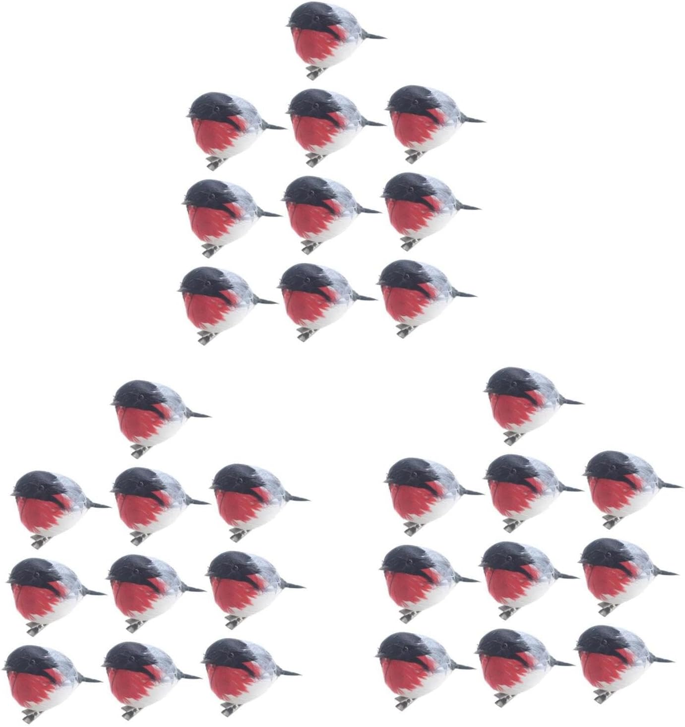 STOBAZA 30pcs Charming Christmas Bird Ornaments Clip Decor for Holiday Tree Festive Bird Shaped Crafts for Xmas Party Wreath and Garden Decoration
