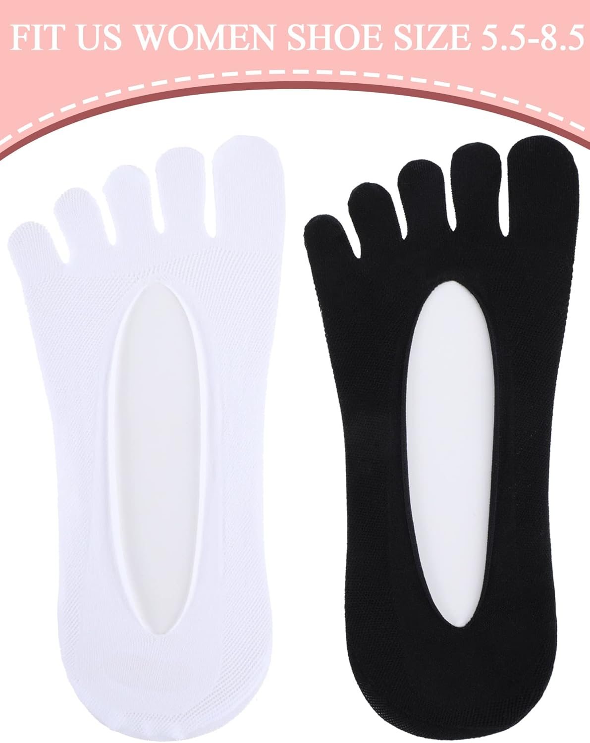 Bencailor 10 Pairs Women Toe Socks No Show Low Cut Socks with Toes Separated for Women Men Athletic Running - Image 3