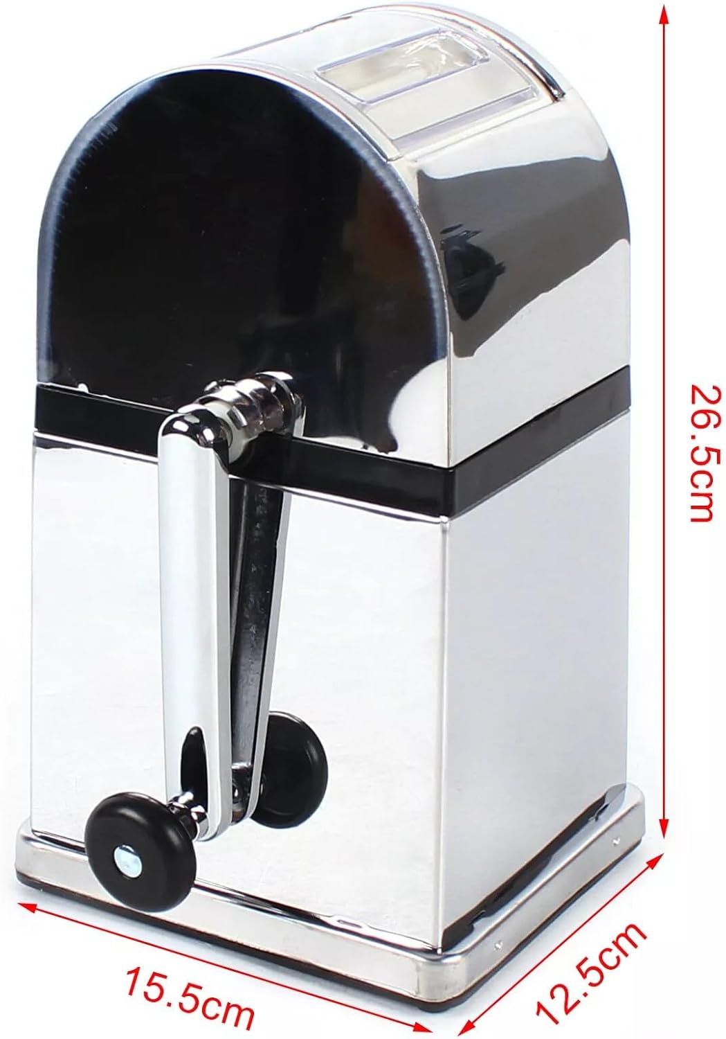 Hand-Cranked Ice Crusher, Manual Ice Crushing Equipment W/Ice Shovel and Ice Box, Convenient and Fast, Top Cover Design to Prevent Dust from Entering, for Home, Snack Bar, Office