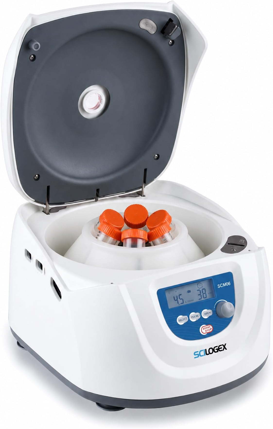 SCILOGEX SCI-406 Clinical Lab Centrifuge – 6x50mL or 6x15mL Capacity – 300-4500 RPM Benchtop Centrifuge – cTUVus Approved for UL CSA