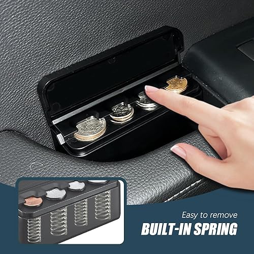 Miniatura 5 de WINUERK Soporte para monedas para automóvil, mini caja de almacenamiento portátil, dispensador de dinero de monedas de almacenamiento universal