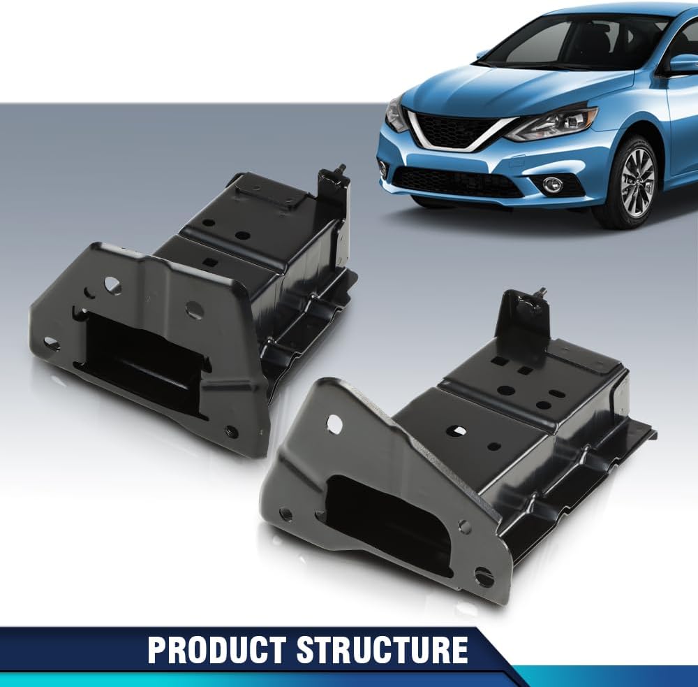 PIT66 Front Bumper Bracket Set Steel Compatible with Nissan Sentra 2013-2019 NI1067143, NI1066143, G51143SHMA, G51153SHMA