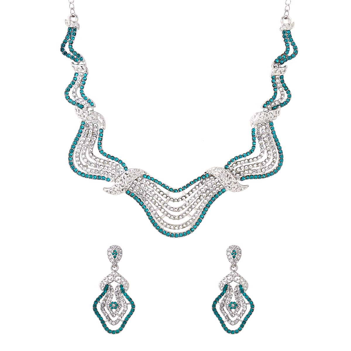 Yellow Chimes Jewellery Set for Women and Girls Crystal Jewellery Set for Women| Silver Tone Crystal Choker Necklace Set | Birthday Gift for girls and women Anniversary Gift for Wife (B0BY1XDVBD) Amazon Price History, Amazon Price Tracker