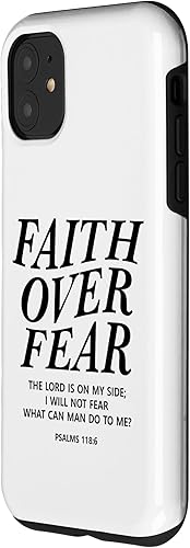 Miniatura 2 de Funda para iPhone 11 Faith Over Fear Bible Verse Christian Religious Men Women
