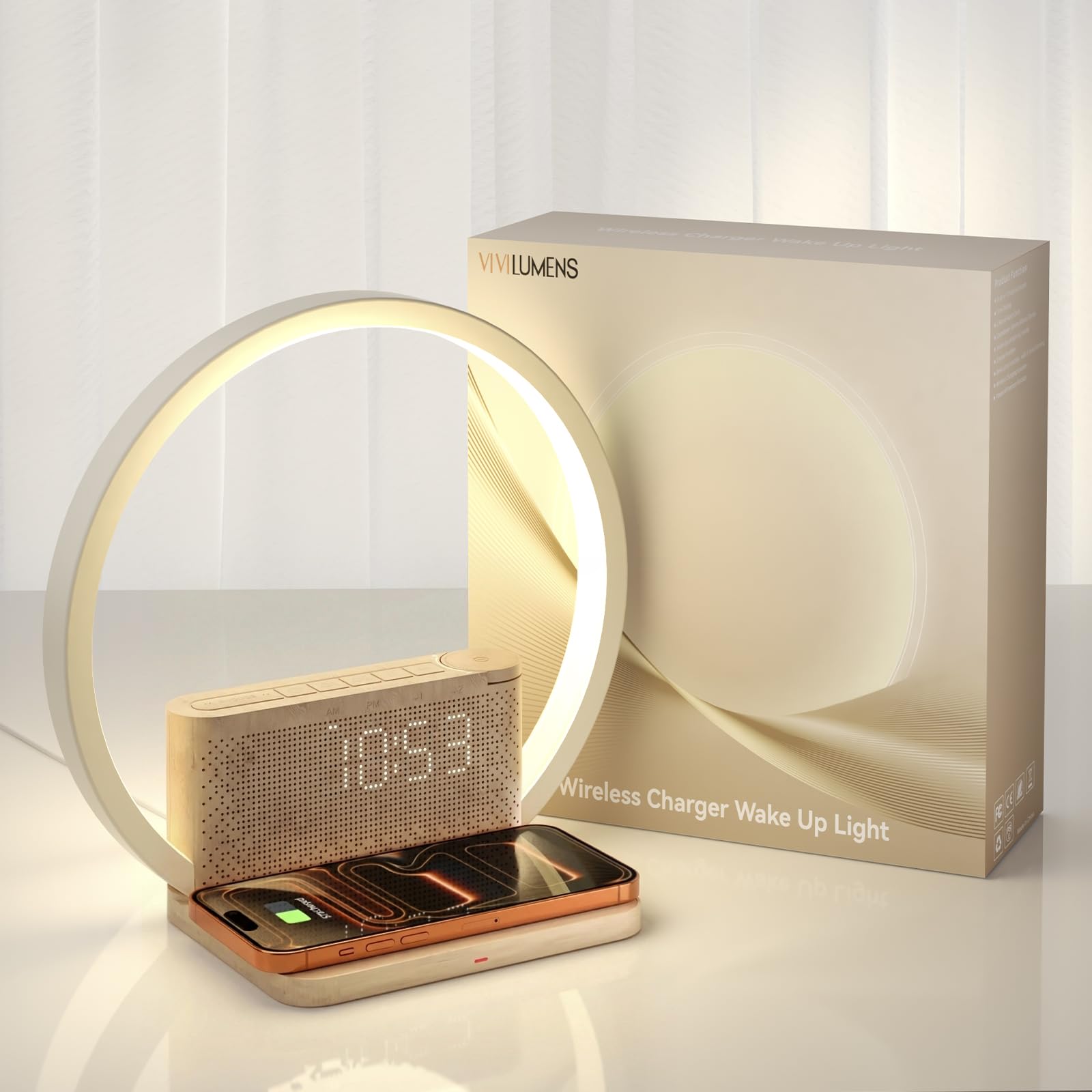 Vivilumens Sunrise Alarm Clock Wireless Charger