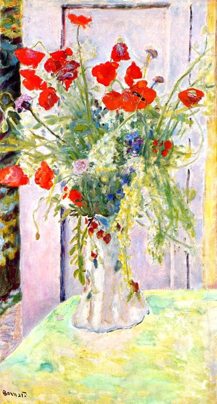 Peinture Pierre Bonnard Fleur poster abstrait Coquelicots Rouges