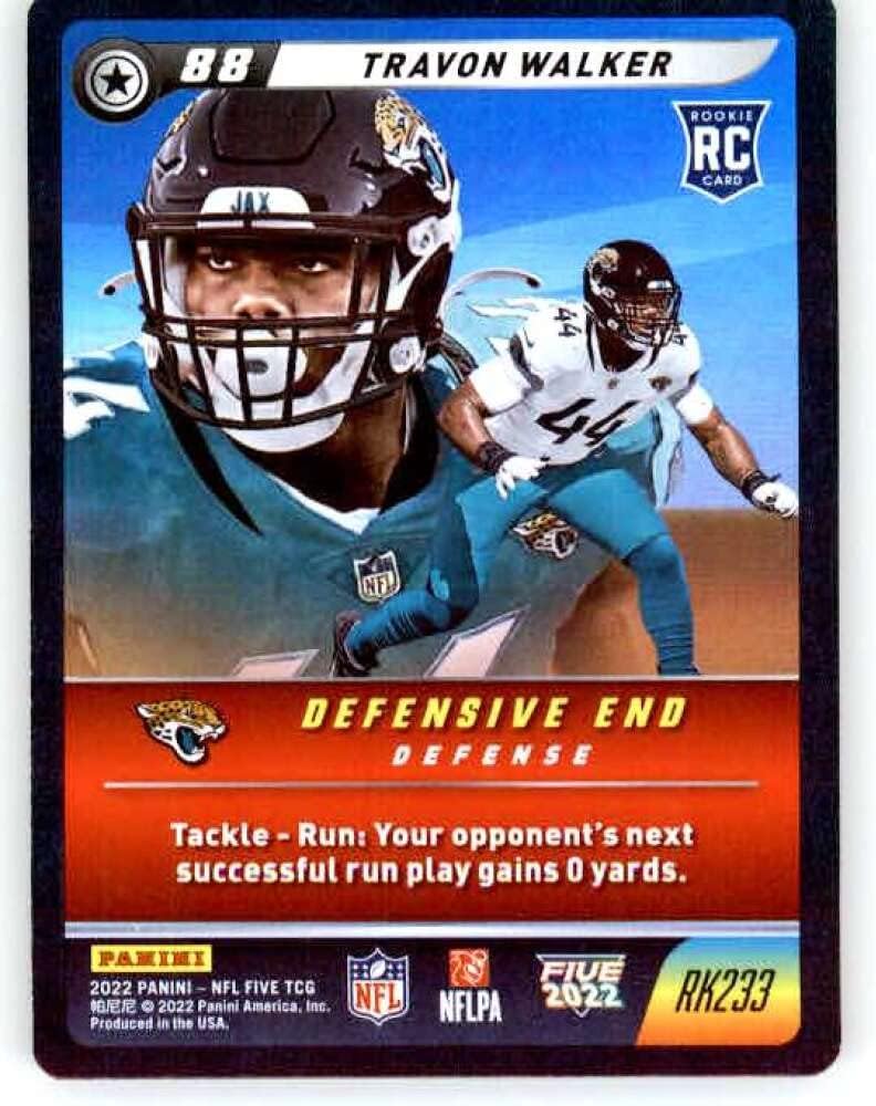 2022 Panini Five NFL Rainbow Foil #RK233 Travon Walker RC Rookie Jacksonville Jaguars NFL Football Trading Card