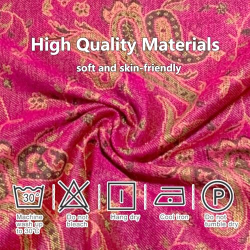 Image of Pashmina Scarf for Women Shawls and Wraps Reversible Paisley Vintage Jacquard Soft Silky Rave Scarves Men