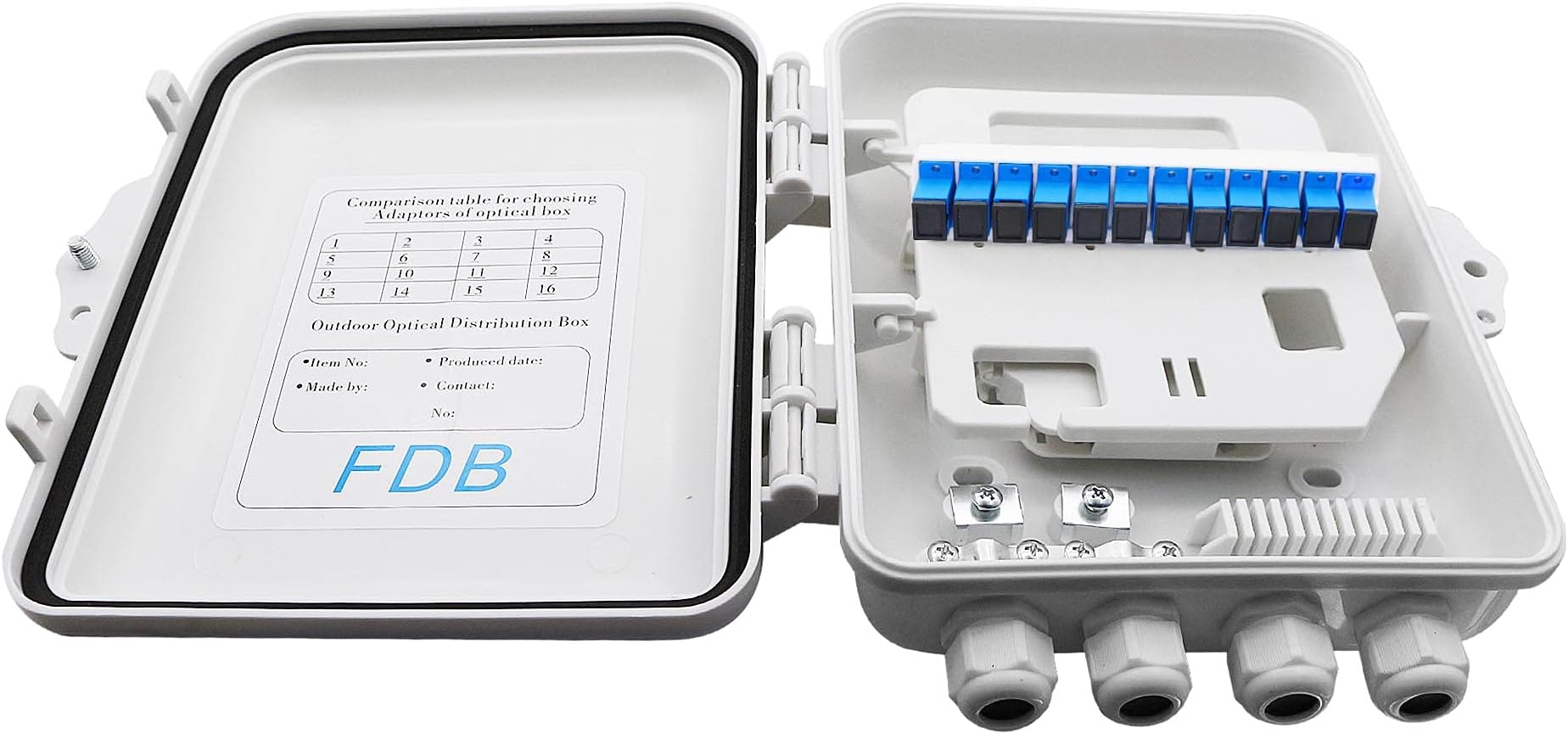 PNGKNYOCN 12 Core FTTH Fiber Distribution Box - 12 Port Fiber Distribution Box, Suitable for Indoor or Outdoor Use