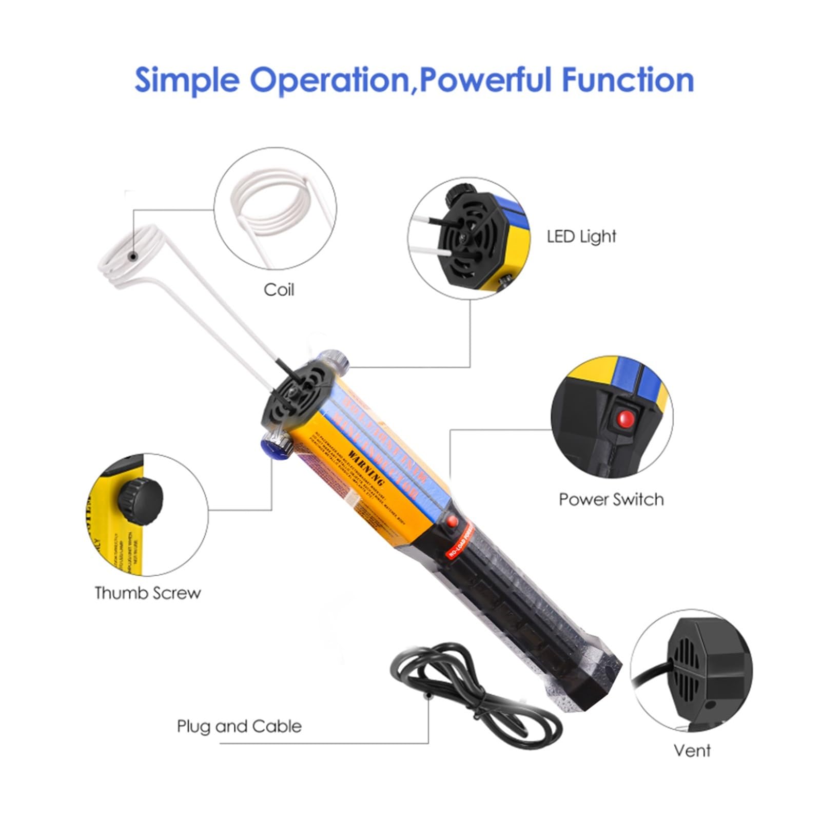Calentadores de 1000W VAS magnéticos con bobinas, Kit de calor automático sin llama, herramientas de reparación de desensamblador de calor Equipo de calentamiento por inducción