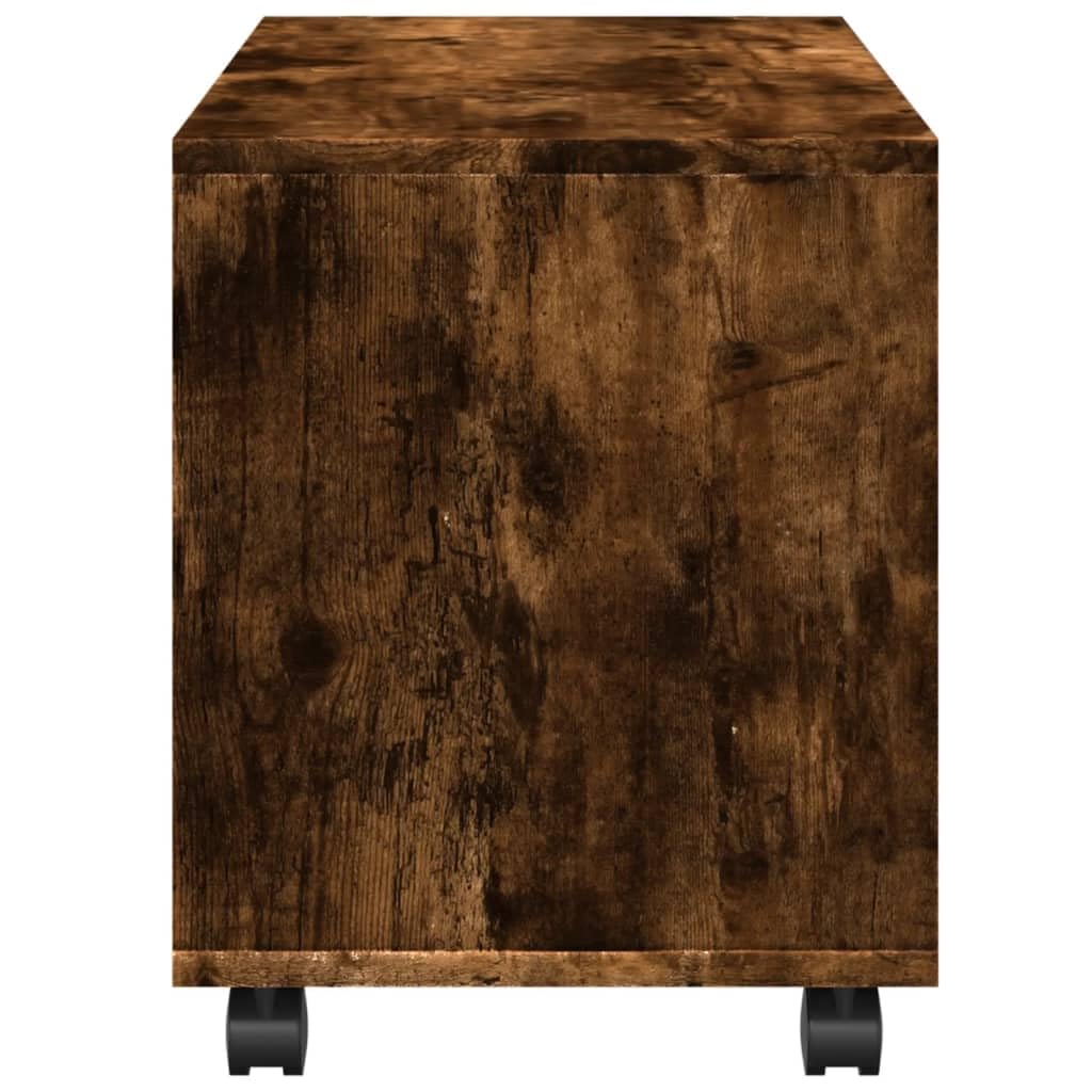 vidaXL Szafka na kółkach, przydymiony dąb, 72x33x42,5 cm, szafka pod biurko, kontenerek biurowy, stolik nocny, kontenerek, mobilna szafka na kółkach