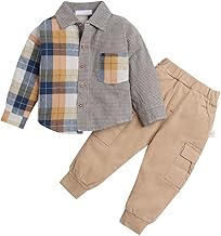 Hopscotch Boys Multicolor Cotton and Polyester Checkered Shirt And Jogger Set