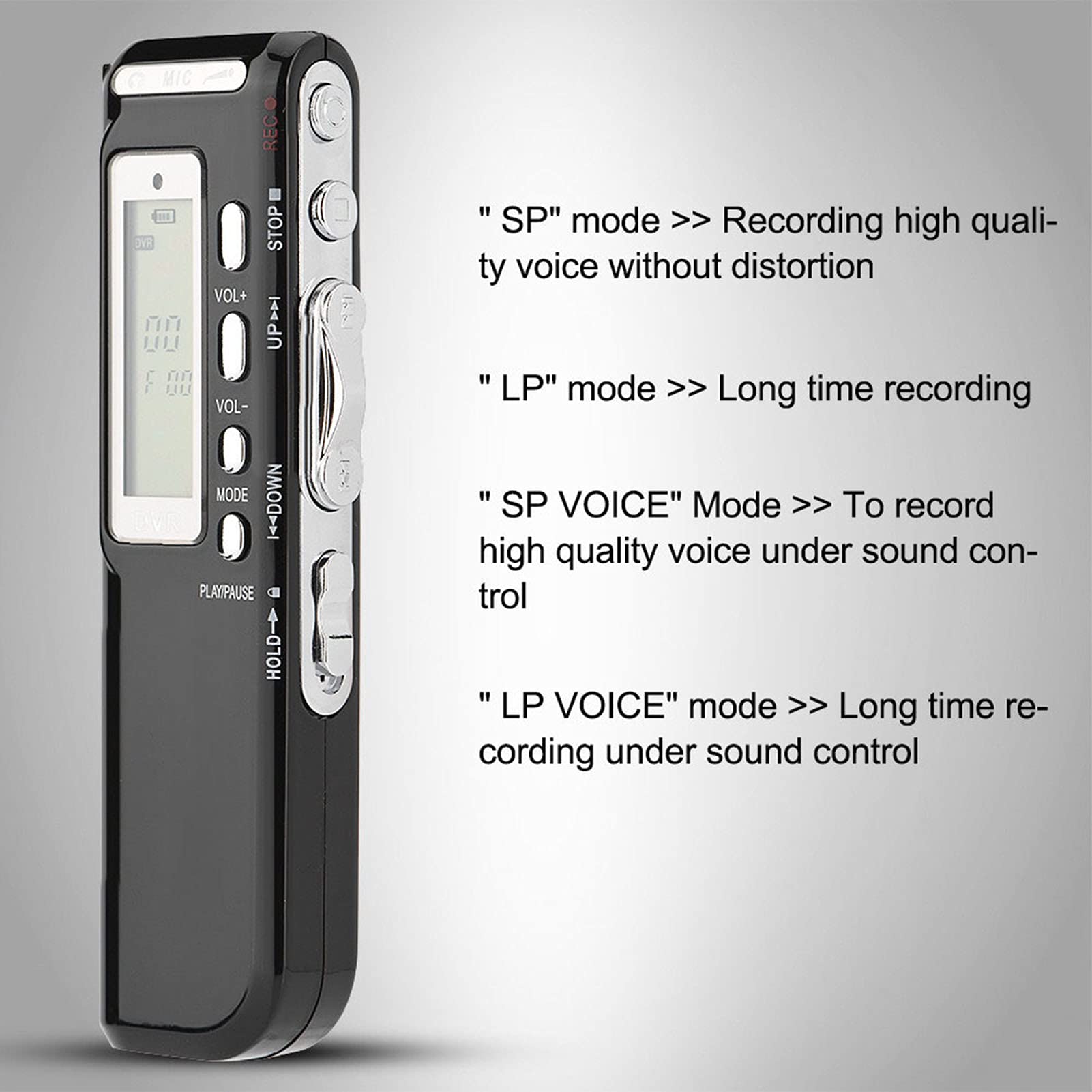 Sren Voice Recorder, Digital Voice Recorder Pen Auto Recording 8GB Memory Mini 4 Recording Modes for Recording - Image 2