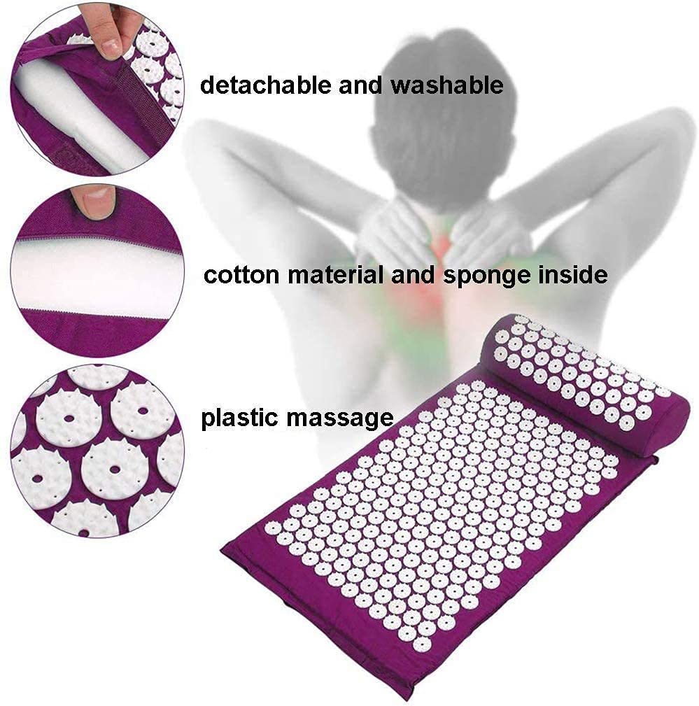 GETZET Acupressure Exercise Mat Pain Relief Point Therapy, Muscle Relaxation, Sciatica And Blood Circulation, Yoga Acupuncture Relaxation Mat. 2