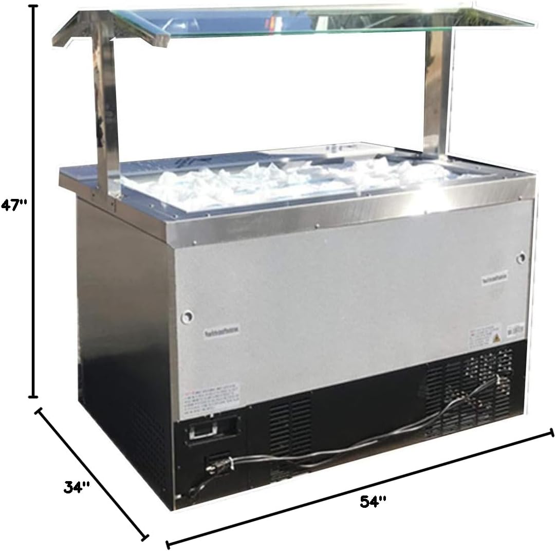 cooler depot Commercial Refrigerated Cold Table Buffet Merchandise Display 2-door NEW 47" Salad Cooler Bar Fruit Open Glass Display NSF Restaurant Merchandiser Table -SCLM248