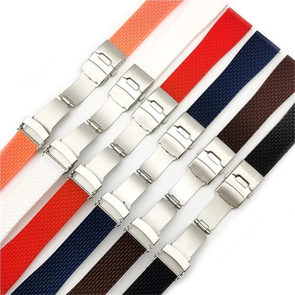 20mm 22mm Rubber Watch Strap Quick Release Watch Band Fit for Universal Replacement Silicone Wristband with Folding Buckle(Orange,22mm)