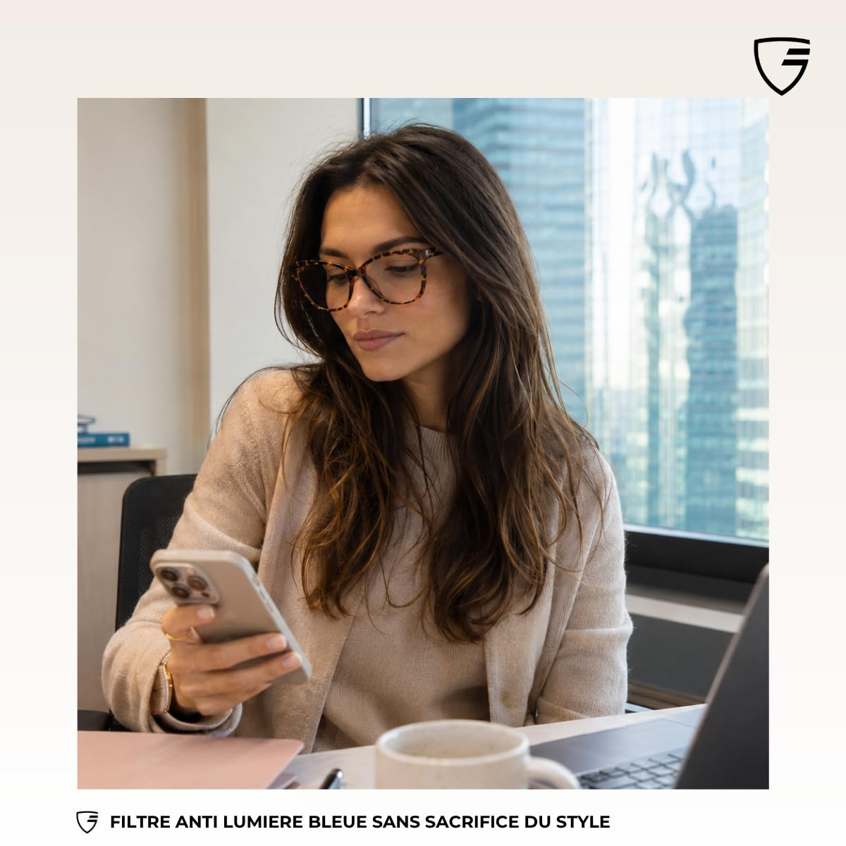 Louvre – Lunette Anti Lumiere Bleue Femme | Lunettes Œil de Chat Rétro pour Ecran Ordinateur Femme | Ecaille - Verres Clarity