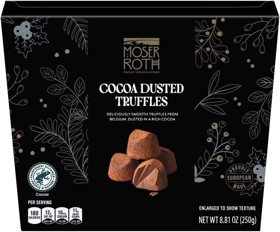Belgian Cocoa Dusted Truffles Specially Selected Chocolate Treats, 8.81 ounces