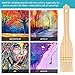 Flat Hake Brushes Hake Paint Brush Artist Painting Set Sheep Hair Bristles Wash for Watercolor, Wash, Ceramic and Pottery Painting, 1, 2 inch and 3 Inch(6 Pieces)