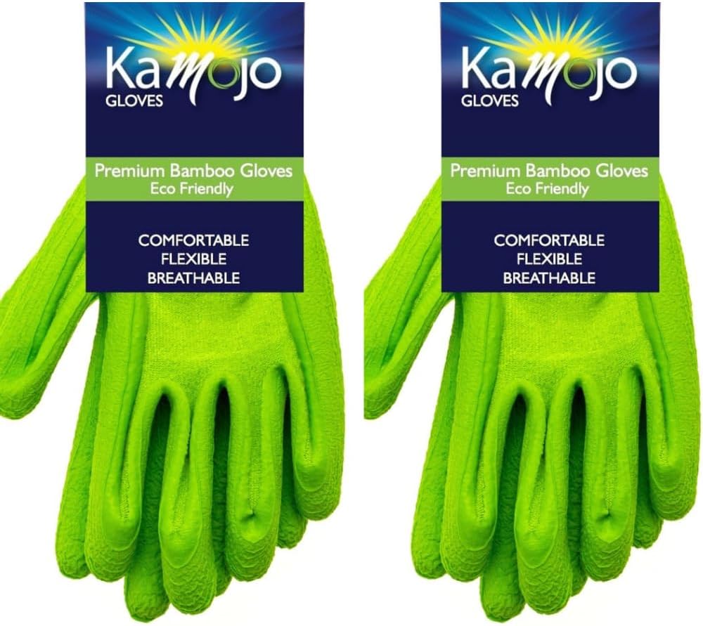 Bamboo Gardening Gloves Women Men - Puncture Resistant Gloves 95% Rayon Derived from Bamboo & 5% Spandex