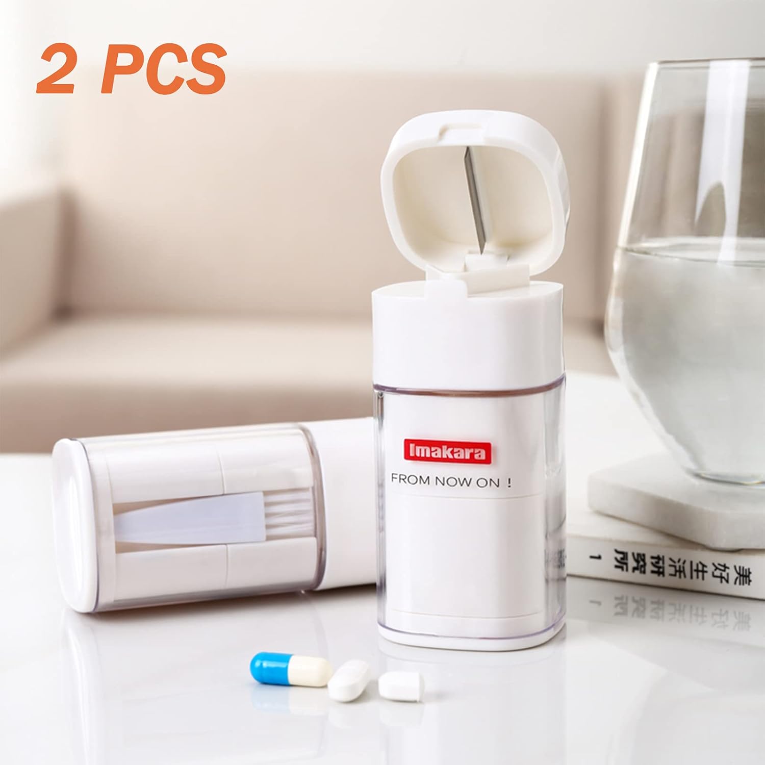 Mr Yan 2PCS Pill Grinder Pulverizer Crusher and Splitter - Multifunctional 5 in 1 Household Medication Smashing Pills, Vitamins Tablets, Used for Drug Feeding of Children. : Health & Household