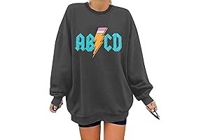 Oversized Teacher Sweatshirt Rock and Roll Alphabet