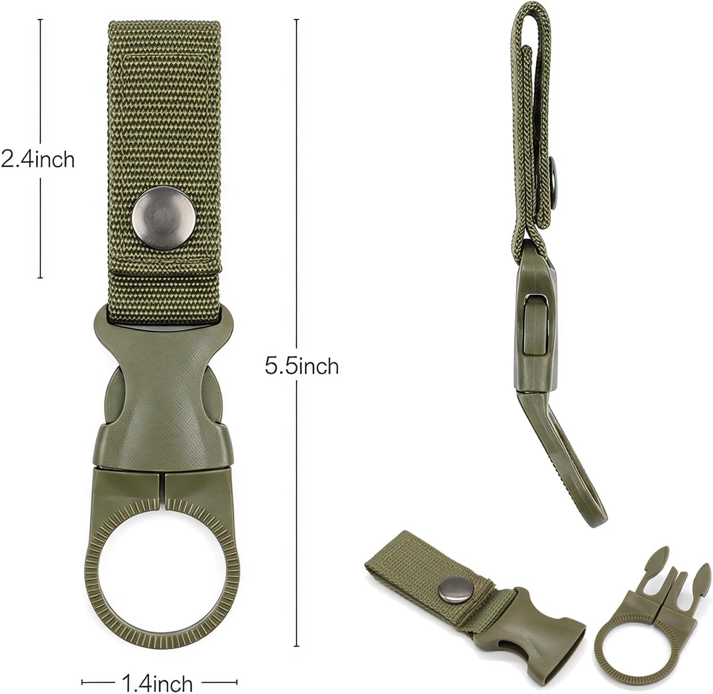 Water Bottle Holder, Hanging Bottle Clip Belt Buckle, 6 Pcs image 5
