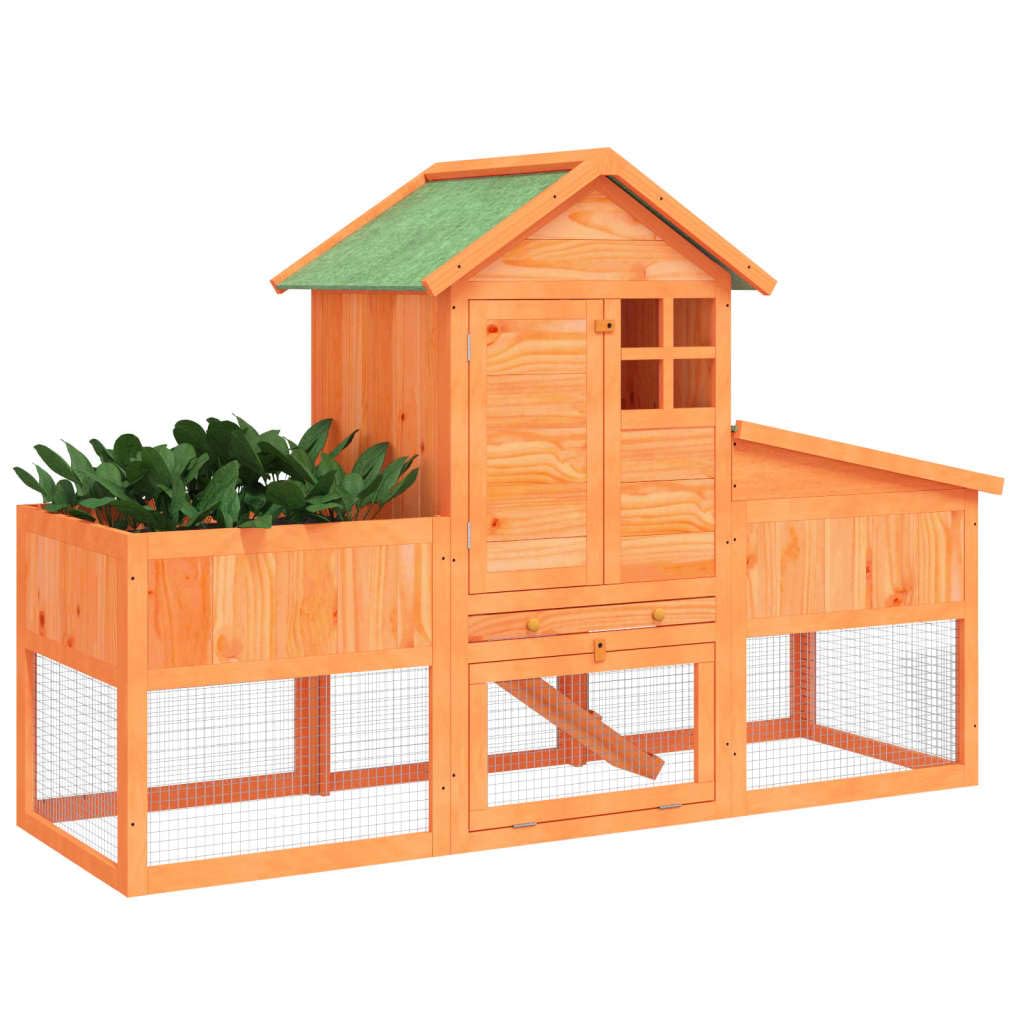 Conejera de Madera Maciza de Pino marrón 170x63x113 cm, Xichuzi Jaula Cobaya, Jaulas para Conejos, Jaula Hamster, Casa Conejo, Casita Conejo, Conejo